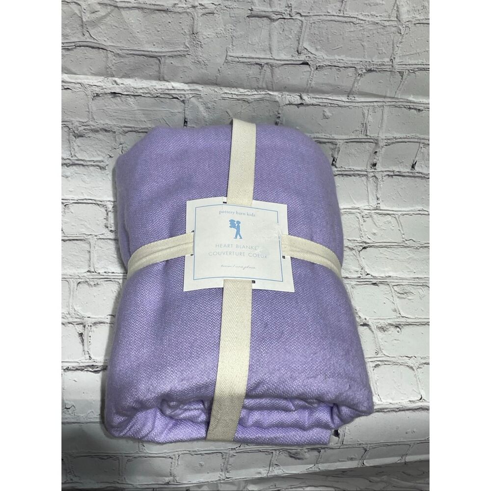 Pottery Barn Kids Heart Blanket Twin Purple